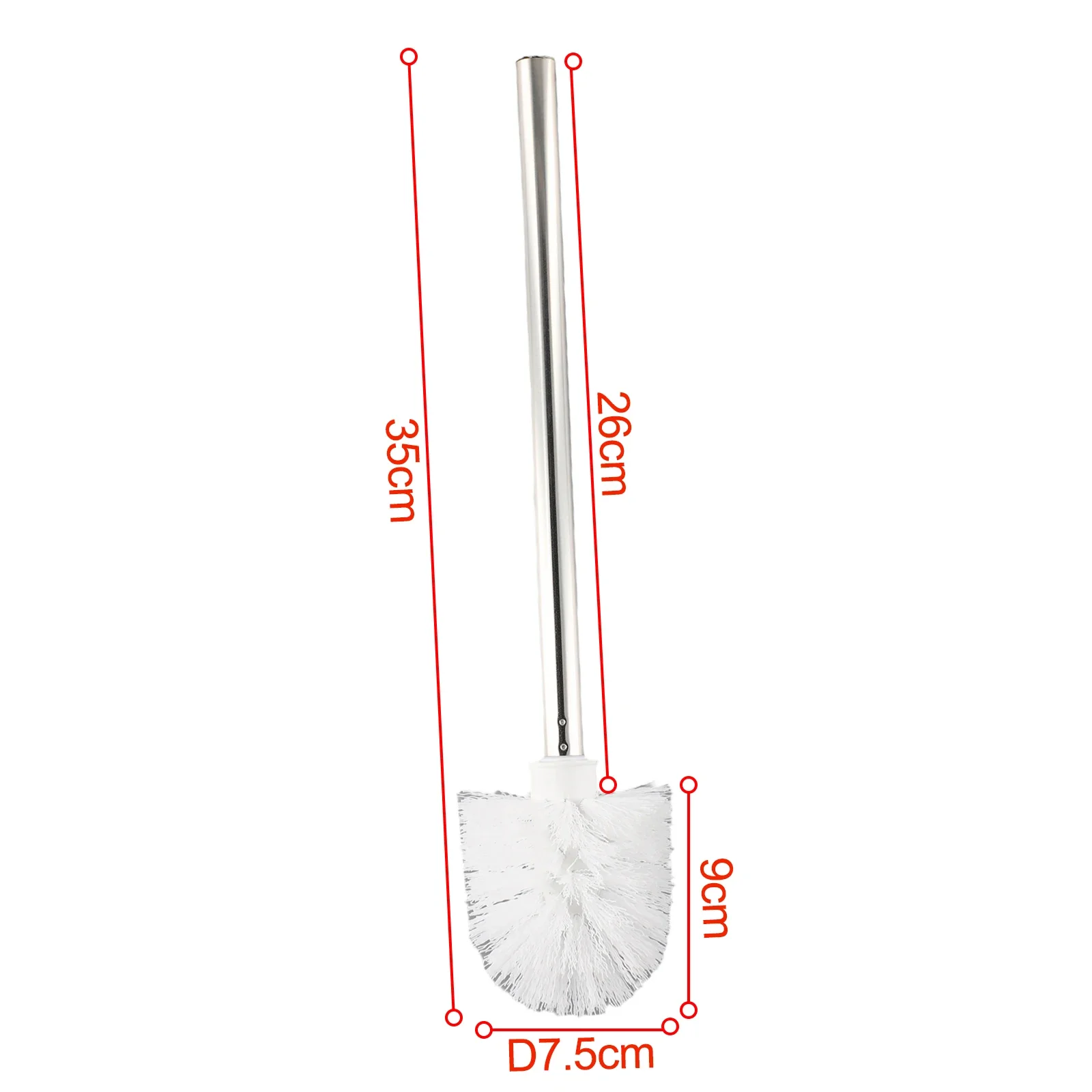 1PCS Scrubbers Toilet Brush Bathroom Head & Handle Stainless Steel Chrome Cleaning Renovated Household Products Accessories