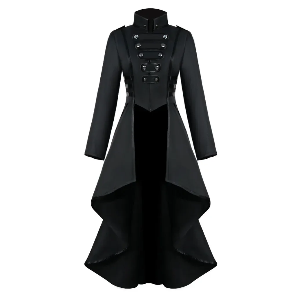 Retro Mittelalterliche Steampunk-Kostüme Renaissance Cosplay Damen Frackjacke Viktorianischer Mantel Halloween Karneval Bühnenparty-Kleid – Detail 4