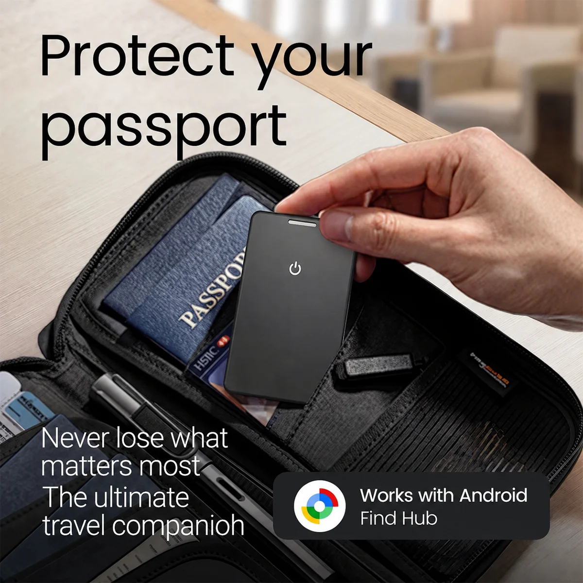 Ultra Thin Google Find Hub Tracker Card, Disposable Wireless Smart Anti-Loss Locator for Android, Find Keys Wallet Luggage Bags