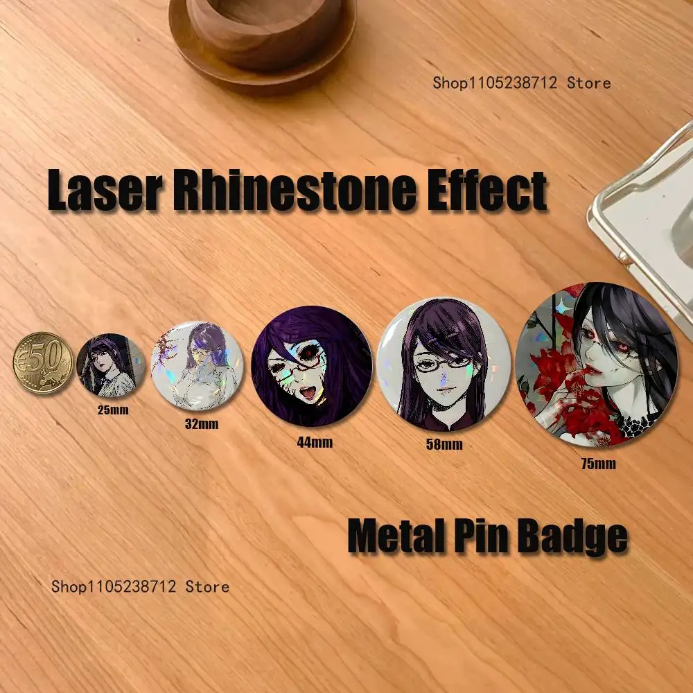 Anime T-Tokyo R-Rize Pins Backpack Clothes Jewelry Accessories Cartoon Round Brooch Button Badge Fans Collection Gifts