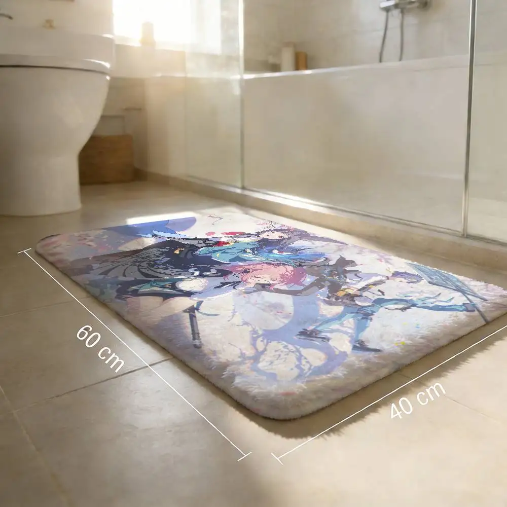 Zenless Zone Zero Hoshimi Miyabi Floor Mat Rectangle Anti-slip Home Soft Badmat Front Door Indoor Outdoor Mat Hotel Decor Mat