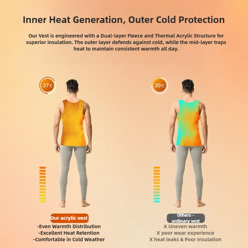 سترة حرارية 320 جرام من الأكريليك القطيفة مع مزيج الصوف الحريري قميص داخلي ساخن للطقس البارد سترة دافئة بدون خياطة للرجال والنساء
