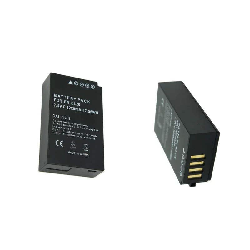 EN-EL20 1220 mAh Camera Battery Rechargeable Lithium Battery Suitable for Nikon P1000 P950 Nikon 1 J1, 1 J2, 1 J3 Camera Battery