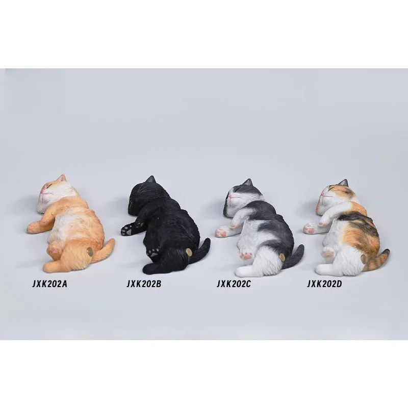 

JXK Mini Ornament Sleepy Cat Simulation Three Flower Cat Animal Model Handmade Gift Trendy Doll Accessory
