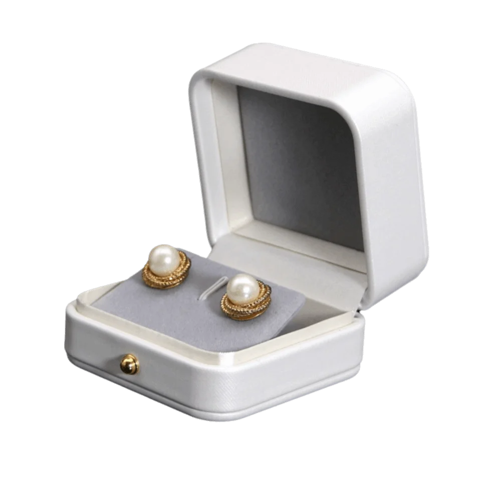 PU Leather Jewelry Gift Box White Multiple Specifications Jewelry Packaging Box Flannel Lining Ring Case Valentine's Day