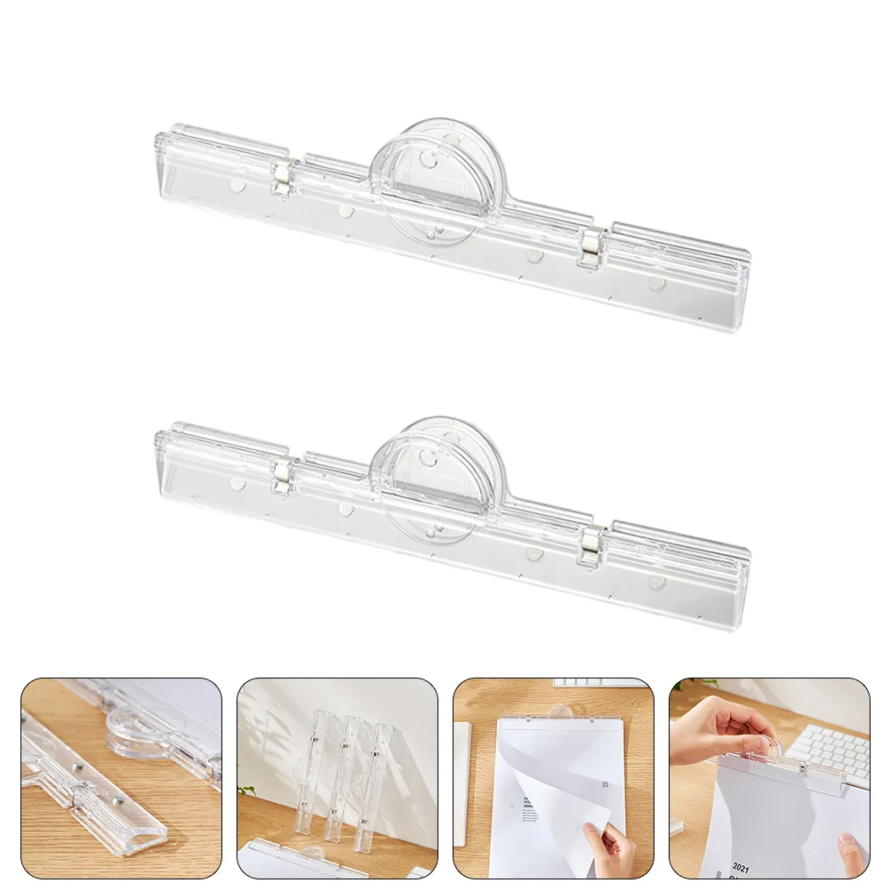 

2pcs Chic Storage Folders School Supplies For Paper Documents Exam Sheets Organizing Supplies Office File Clamps Paper Binder