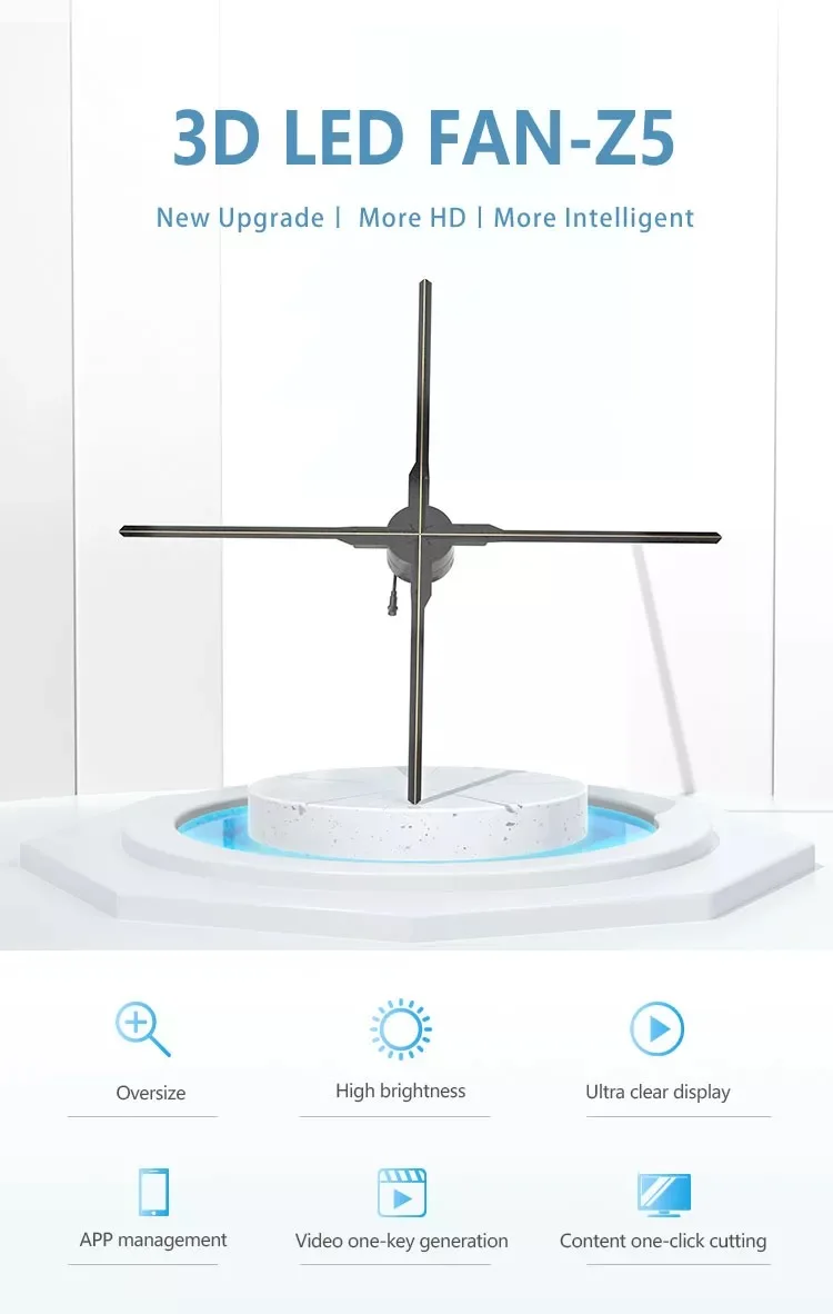 Equipamento holograma do ventilador do diodo emissor de luz da exposição holográfica de TFL 100CM 3D