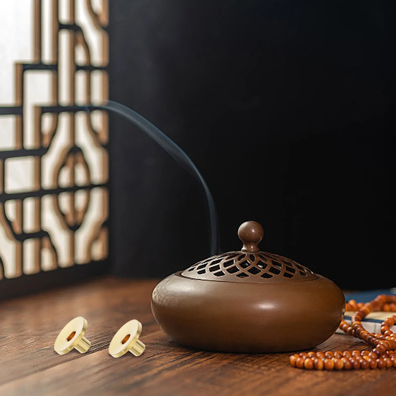 5Pcs Brass Incense Holder Backflow Design Artistic Craftsmanship Flow Aromatherapy Copper Base Incense Cone Support