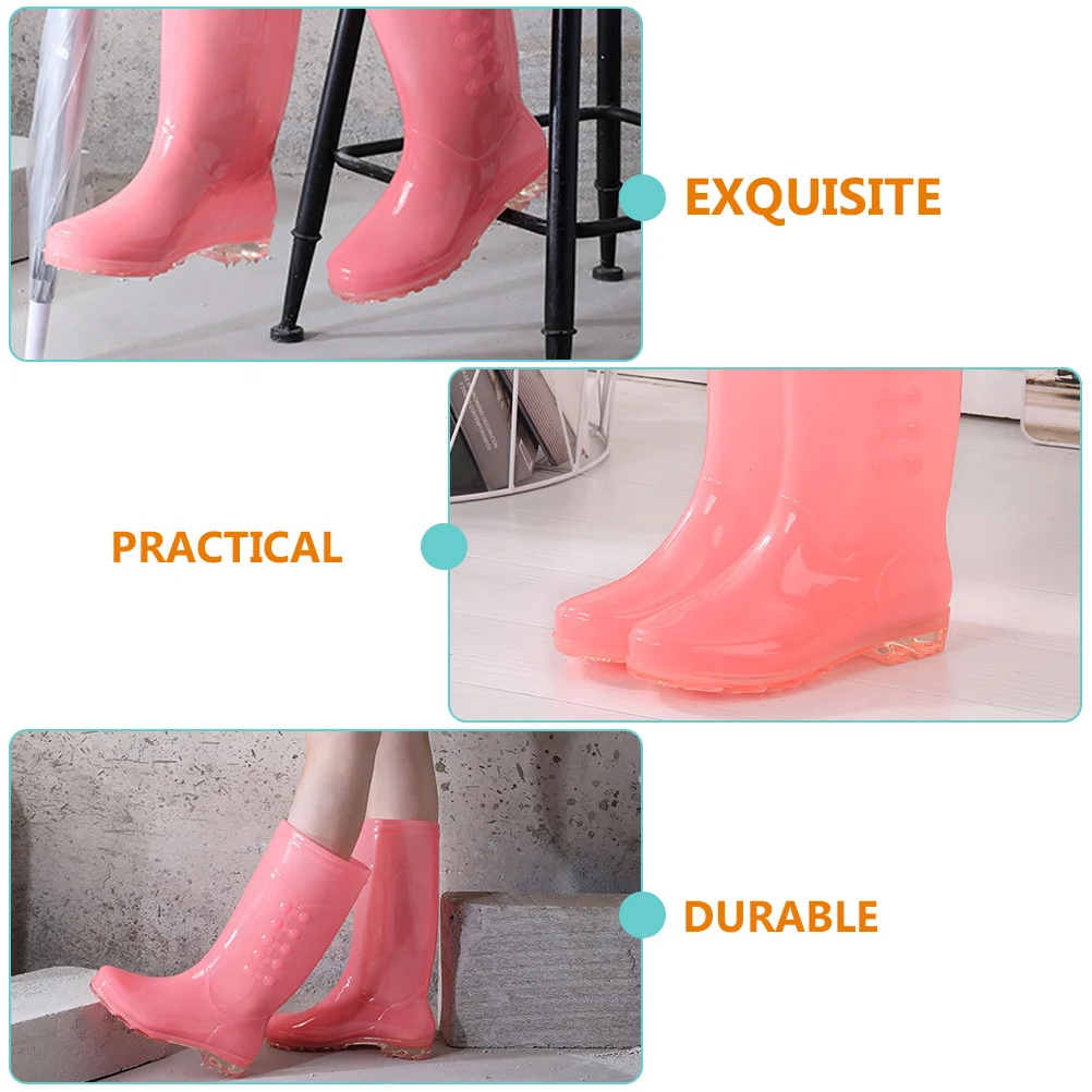 Rain Boots Outdoor Women Shoes Transparent Non-slip for Female Footwear Waterproof Rainproof Covers