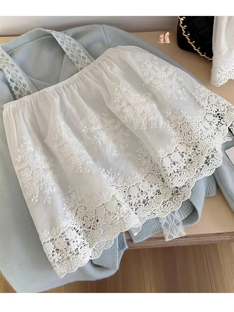 

plus Size ort Lace Skirt Faionable Versatile Korean Sle Commute Anti-Static High Waist A-Line Skirt for Women