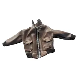 1/6 Male Figure Jacket Accessories Stylish Model Soft Kids Adults Gifts Cosplay PU Leather Outfits Doll Pilot Clothing