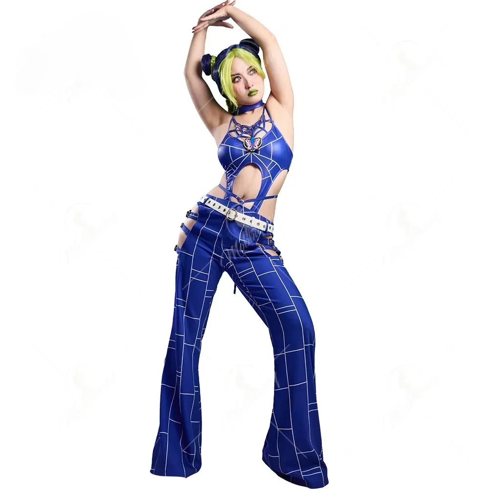 

Джолин Косплей Костюм Хэллоуин Паутина Комплект нижнего белья Боди с вырезами и длинные брюки с поясом