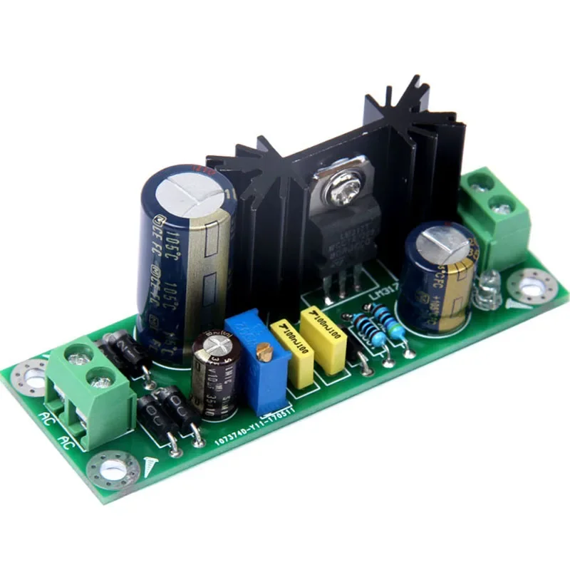 DLHiFi LM317 1.5A Adjustable Step-down Linear Voltage Regulator Rectifier Filter DIY Finished Power Board For Audio Amplifier