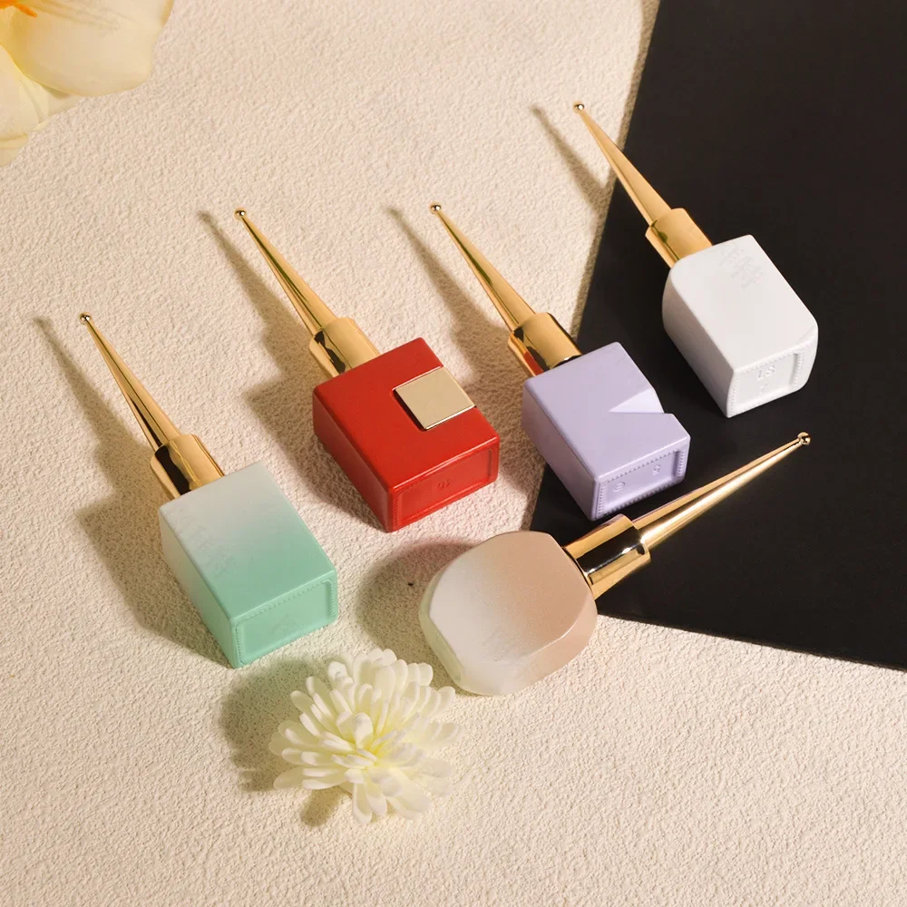 Glass Nail Gule Bottles Sample Cuticle Oil Bottling 12ml15ML Empty Softener Gel Bottles Flat Square Nail Polish Containers