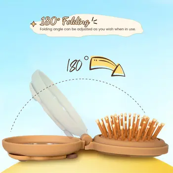 minicepillo desenredante plegable Capybara, cepillo de pelo de masaje portátil de viaje, peine antiestático, herramienta para peinar el cabello. 10 best sales Cepillo de pelo portátil - №4