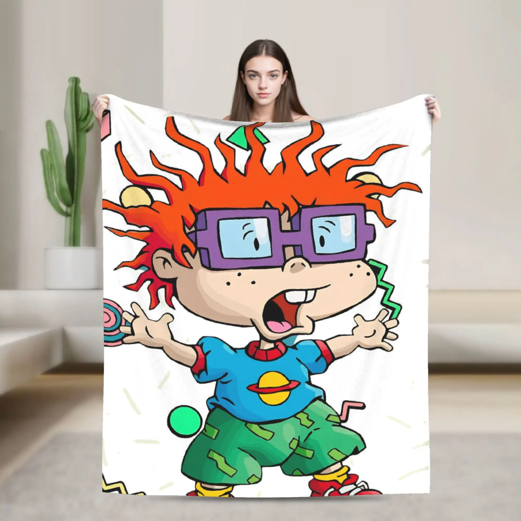 Cartoon R-Rugrats Throw Blanket for Couch  Fuzzy Soft Plush Blanket 50x60 Inches Multi-size Bedspreads for All Seasons
