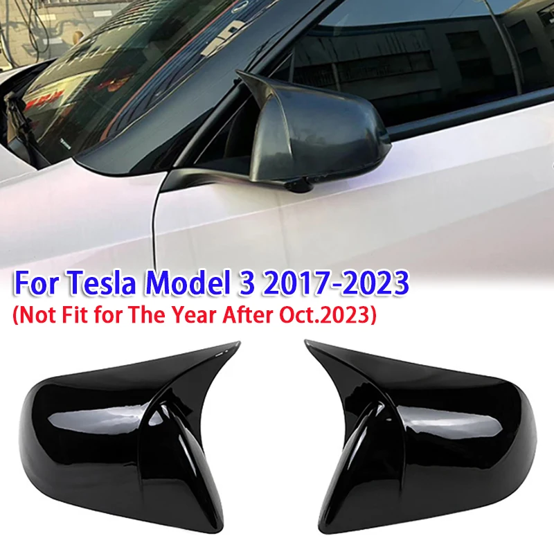 

1Pair Car Side Door Mirror Cover Trim for Tesla Model 3 2017-2023 (Not Fit for The Year After Oct.2023)