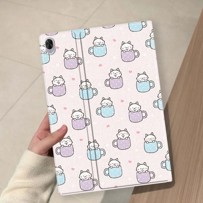 Cartoon Cat Mug Soft For Huawei MediaPad 11 M5 M6 ES Pro M5Lite Honor Pad V7 V8 X7 X8 X9 GT Pro Tab Tablet Case