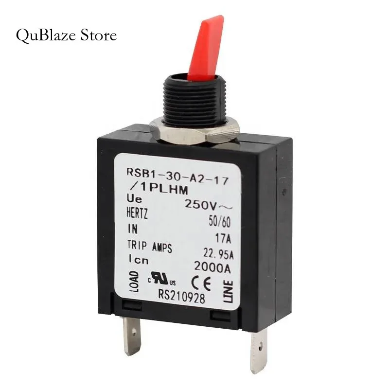 

17A 250V Toggle Single Pole Breakers Hydraulic Magnetic Dc Mcb Circuit Breaker