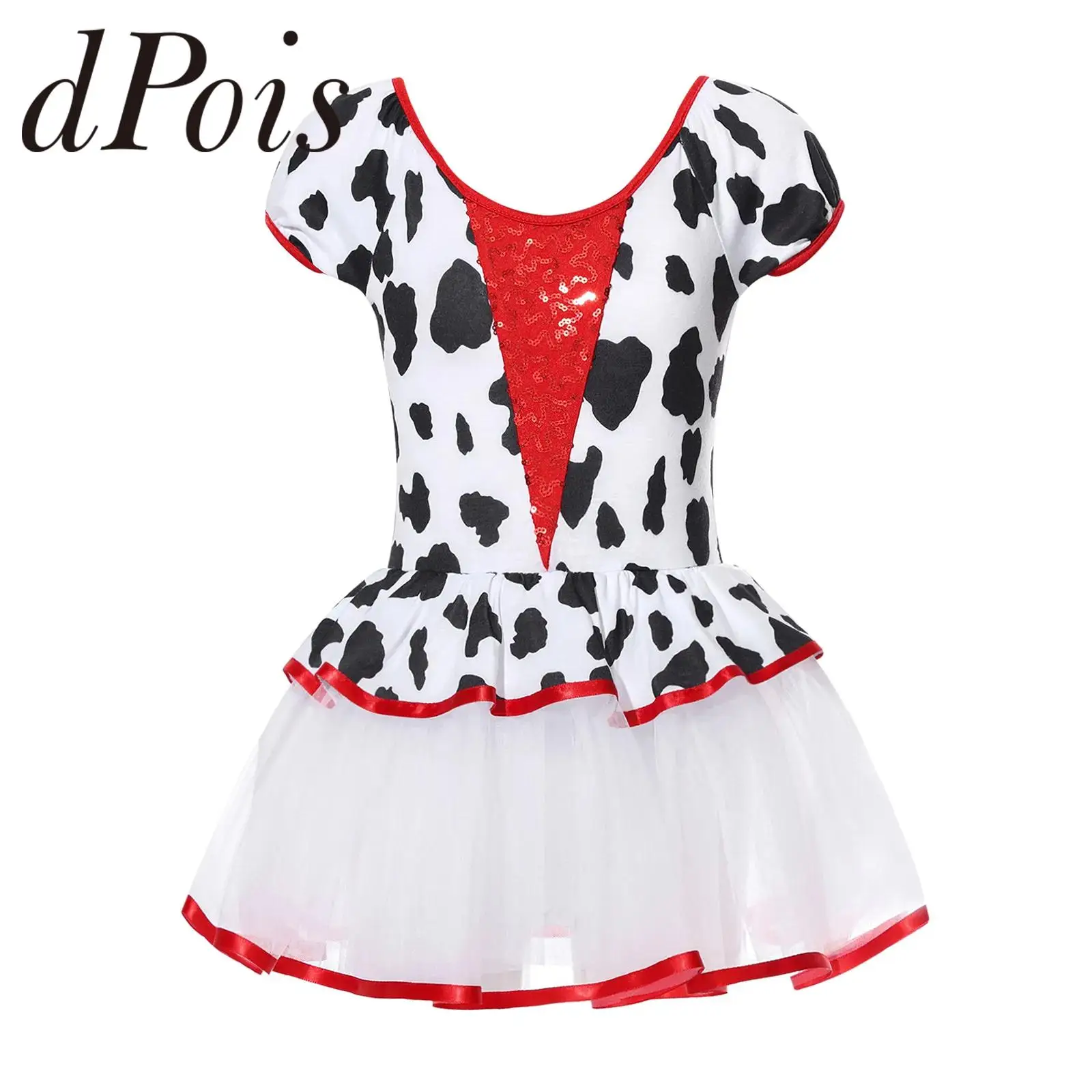 

Kids Cowgirl Cosplay Halloween Costume Print Shiny Sequins Tutu Dress for Girls Children Dress Up Festival Carnival Performance