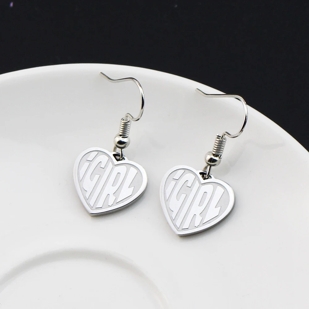 IGIRL Heart Pendant Earrings for Women Engraved 'PLEASE RETURN to HEAVEN' Choker Charms Jewelry