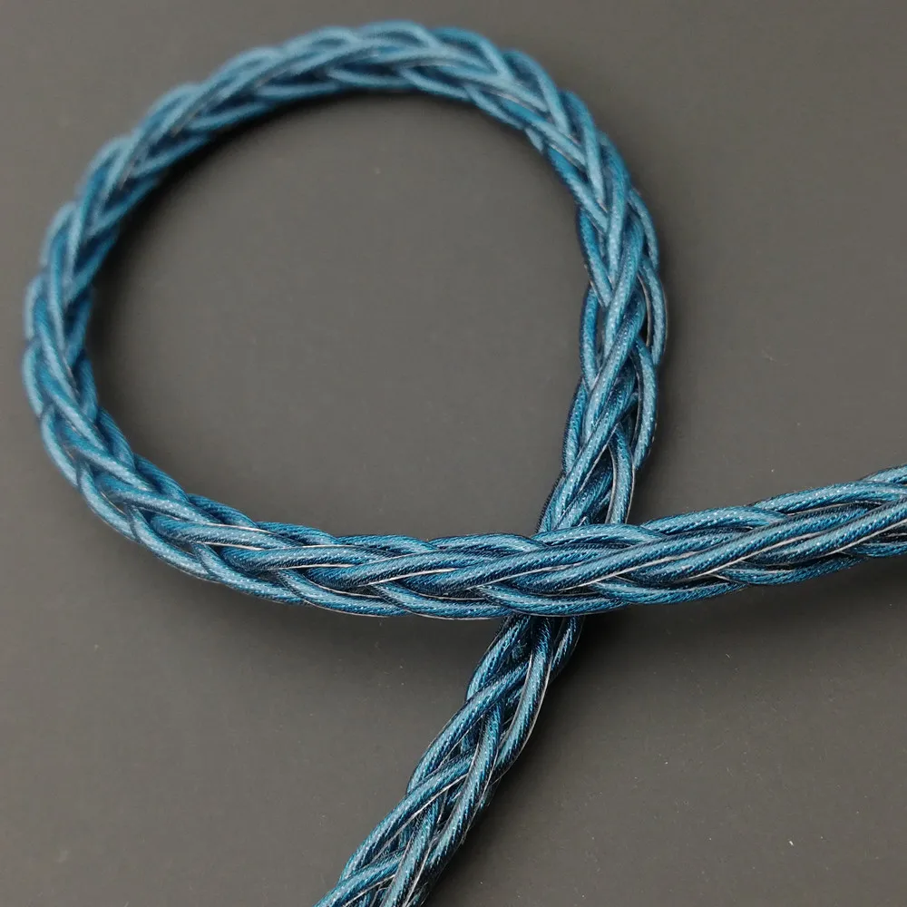 잉크 블루 8 가닥 굵은 392 코어 단결정 구리은 도금 Diy 이어폰 업그레이드 케이블 오디오 케이블 데이터 케이블 OD 4.8mm