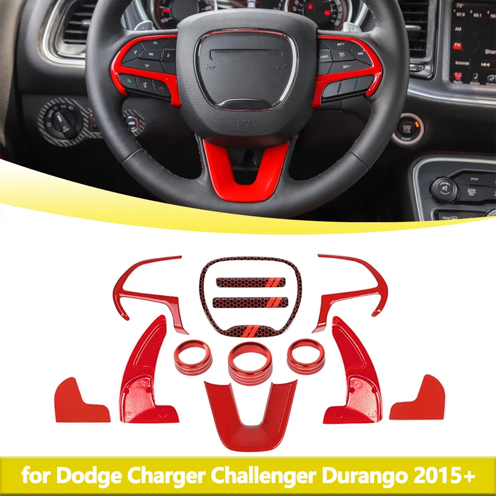 

Steering Wheel Cover Shift Paddle Extender Shifter Extension Trim for Dodge Charger Challenger 2015-2023 Interior Accessories
