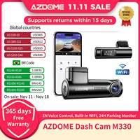 AZDOME M330 Dash Cam English Voice Control 1296P Mini Car DVR WiFi Camera for Vehicle Night Vision G-Sensor 24H Parking Monitor