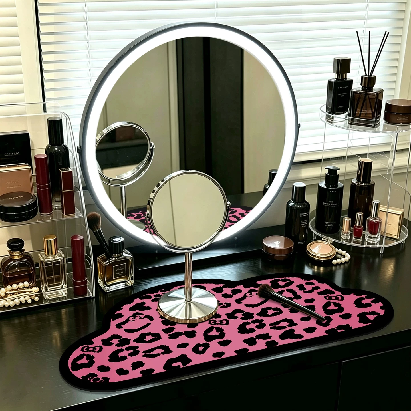Cloud Shaped Leopard Print Alien Leather Mouse Pad Makeup Table Mat Computer Table Mat Customization Office Mat Student Desk Mat
