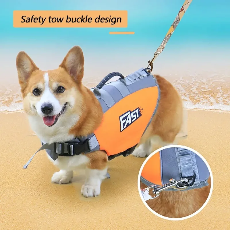 Pets Floatation Vest Adjustable Ripstop Safety Dog Swimsuit for Summer Beach Surfing Training Essential Dog Life Jacket Supplies view 2