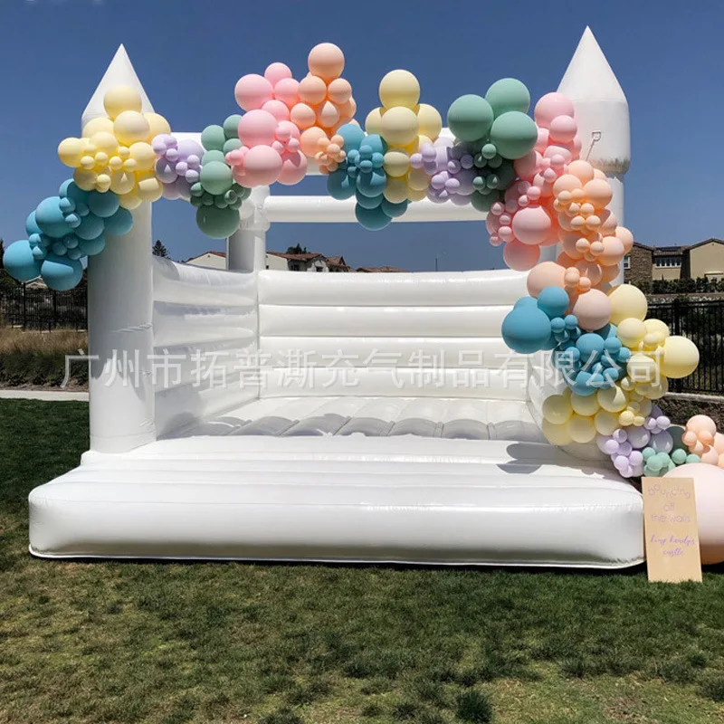 Children's Outdoor Themed Birthday Party Trampoline, Inflatable Wedding Trampoline, Pure White Slide Castle