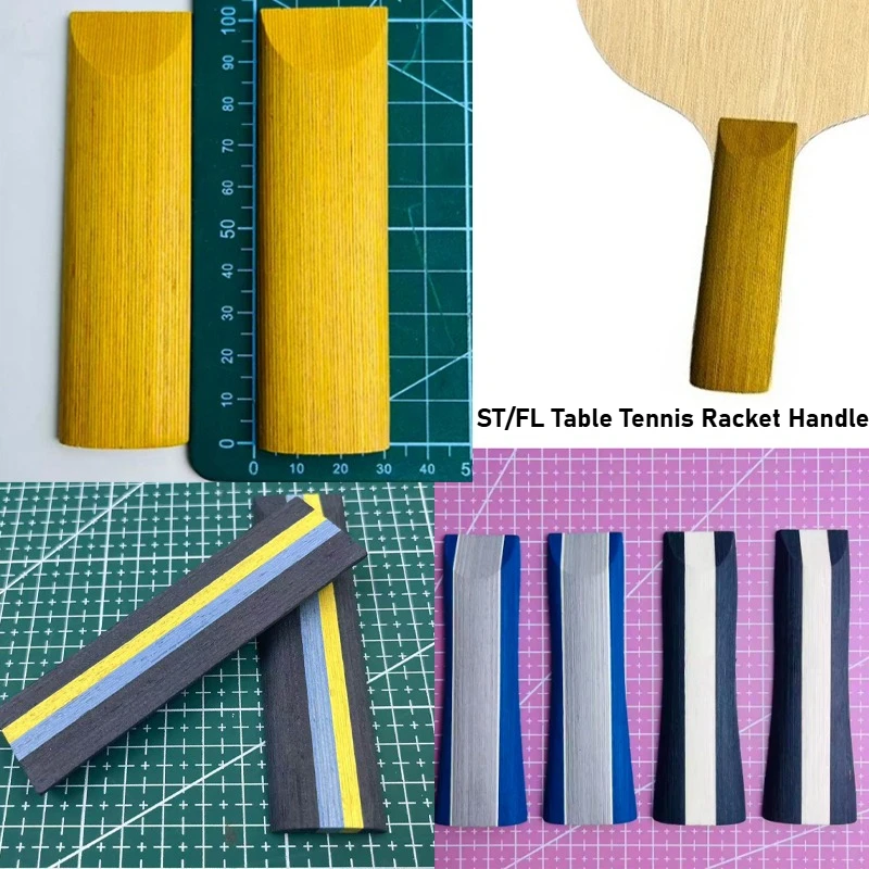 DIY Table Tennis Racket Handle ST/FL Poplar&Ayous Wood Ping Pong Paddle Grip Sweat-Resistant Durable Replacement Parts for Blade