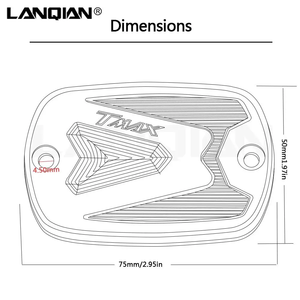 Per Yamaha T MAX Tmax 530 500 Moto Serbatoio Liquido Freni Tappo di Copertura T-Max 500 2004-2011 Tmax 530 DX SX 2012-2017 Parti