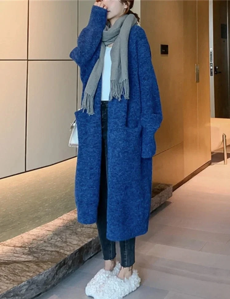 

Women's Long Sleeve Knitted Cardigan Loose Sweater Casual Coats Autumn and Winter Clothing New Fashion