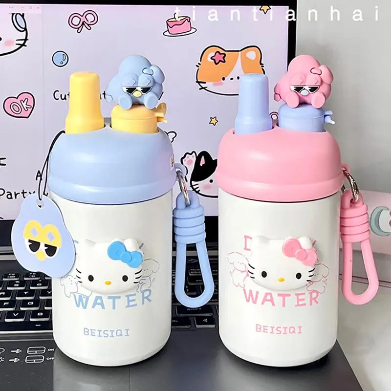 New Sanrio Hello Kitty Cartoon Cute 304 Stainless Steel Insulated Cup for Students and Children's School Portable Cup