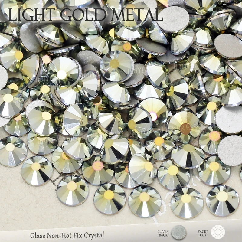 NUOVI COLORI Non Hot Fix strass Cielo blu marrone Lucido per 3D del chiodo paillettes di cristallo di vetro strass glitters per la manicure