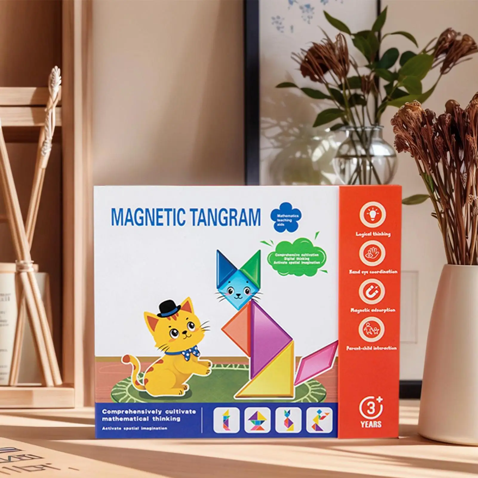 Tangram-puzzels voor kinderen Magnetische leeractiviteiten Vormspellen voor kinderen vanaf 3 jaar Meisjes Jongens Kleuterschool Voorschoolse thuisschool