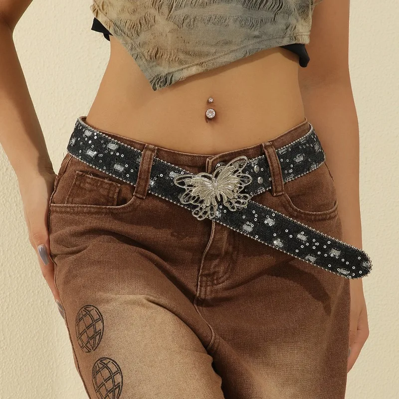Trendy Summer Decorative Bow Women’s Belt Korean-Style Smooth Buckle Leather Belt Versatile Snap-Button Belts for Jeans