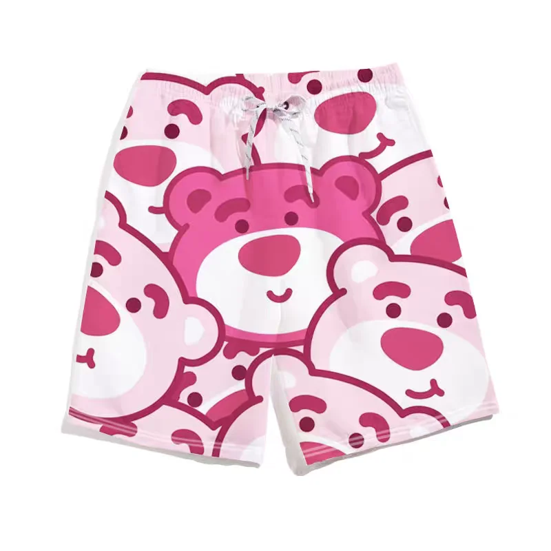 

In The New Summer of 2025, Hui 3D Printed Strawberry Bear Fitness Shorts, Men's Gym Basketball, Quick-drying Downhill Motorcycle