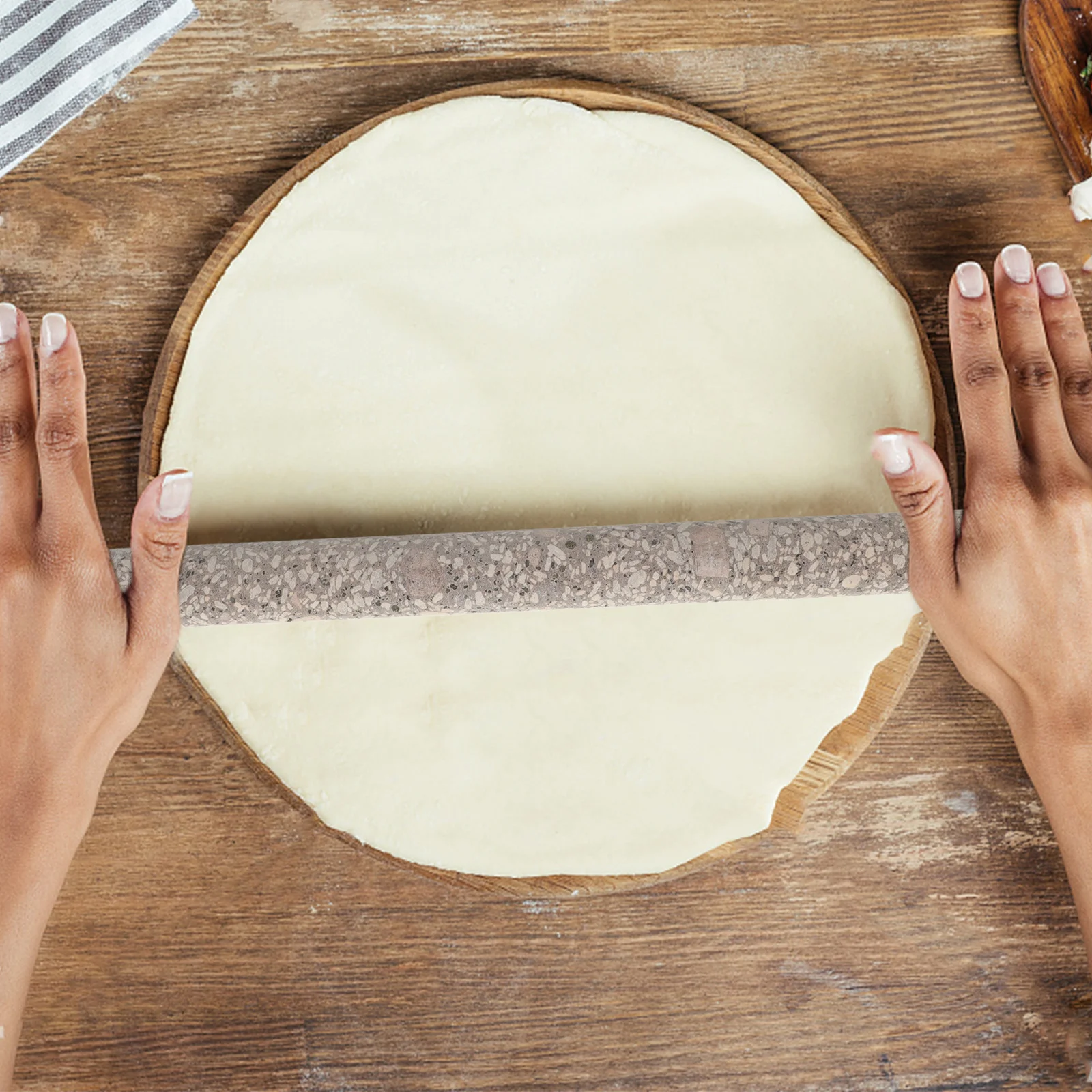 

Medical Stone Rolling Pin Baking Dough Roller Practical Kitchen Baking Supplies Easy to Store 12in Length Rolling Pin