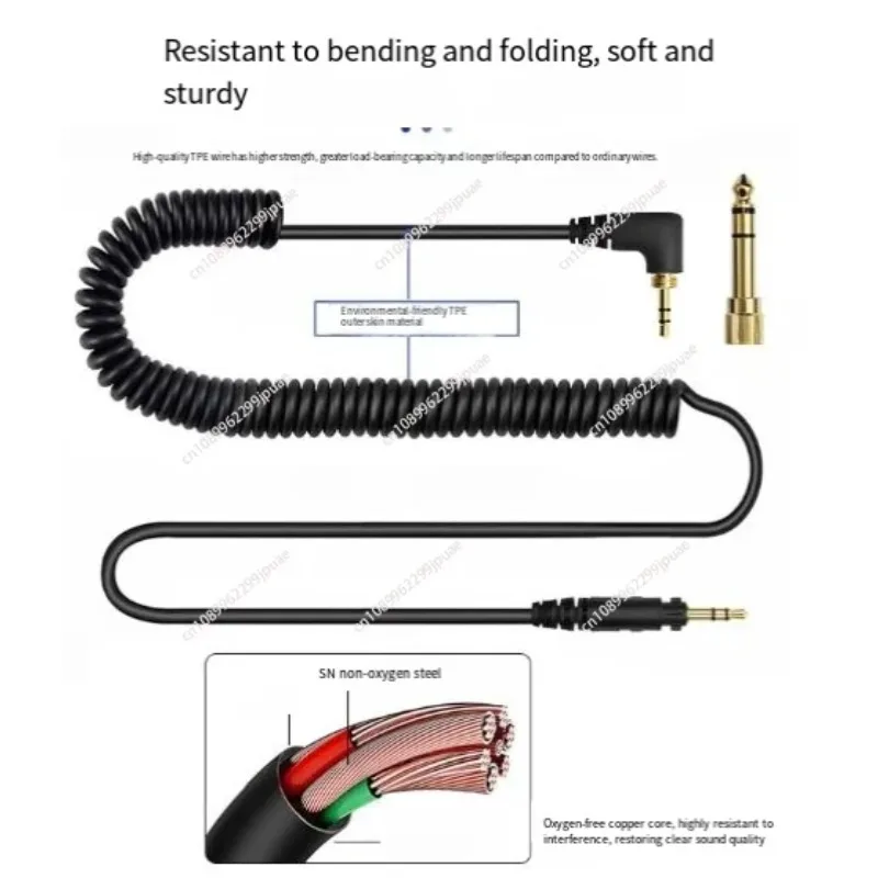 High Fidelity Replacement Headphone Wire, Imported Audio Cable Compatible with Professional DJ Monitoring Headphones