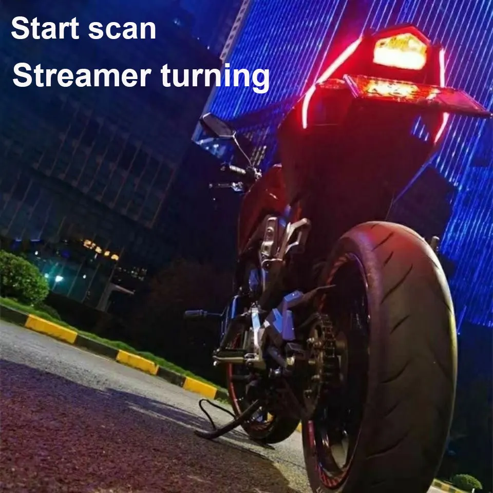 Motorcycle running water light modified LED colorful daytime running light scanning turn signal bar rear tail motorcycle light