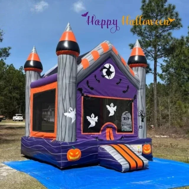 Bouncing castle is perfect for daycare celebrations family reunions cute ghosts easy storage child safety design