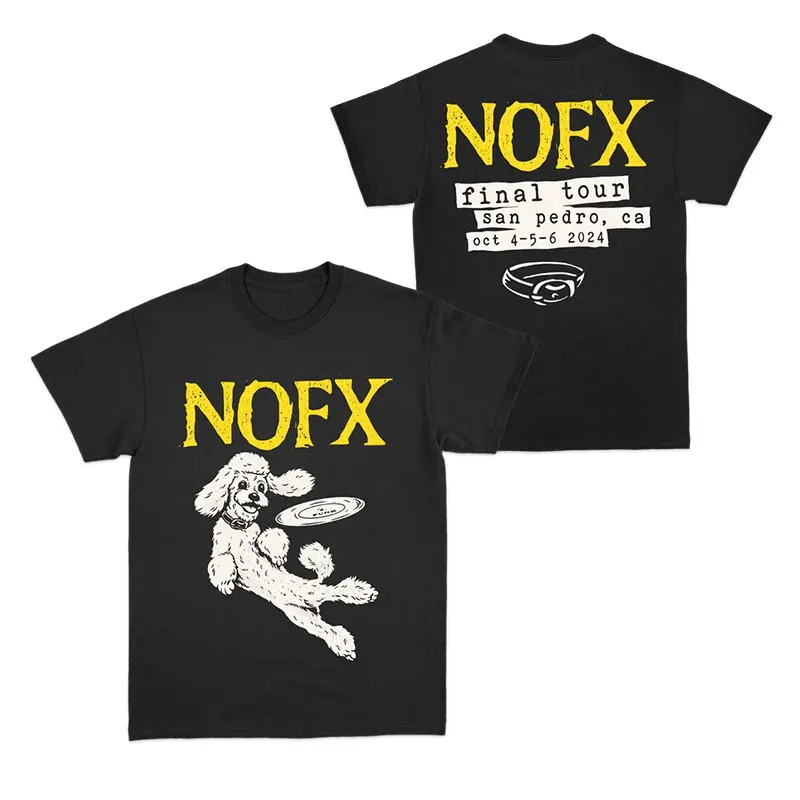 Camiseta Casual NOFX Punk Band Album Rock Shark Masculina e Feminina de Luxo Marca de Banda Top 2026 Nova Coleção