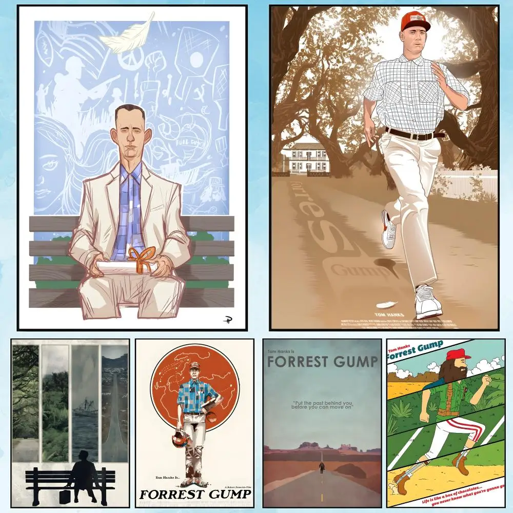 

Movie Sticky Forrest Gump Poster Poster Waterproof HD Wall Art Decal Self-Adhesive Aesthetic Decor for Home Living