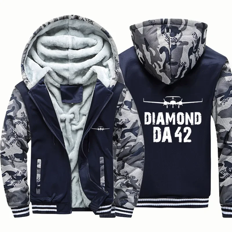 

Flight Diamond DA42 Aviation Pilots Мужские пальто Куртки Шерстяные флисовые теплые толстые толстовки с капюшоном на молнии Толстовки
