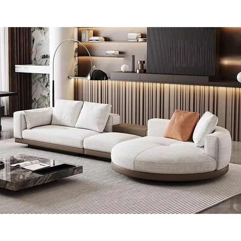 

Villa large flat high-end cotton and linen Miloti fabric sofa U shape