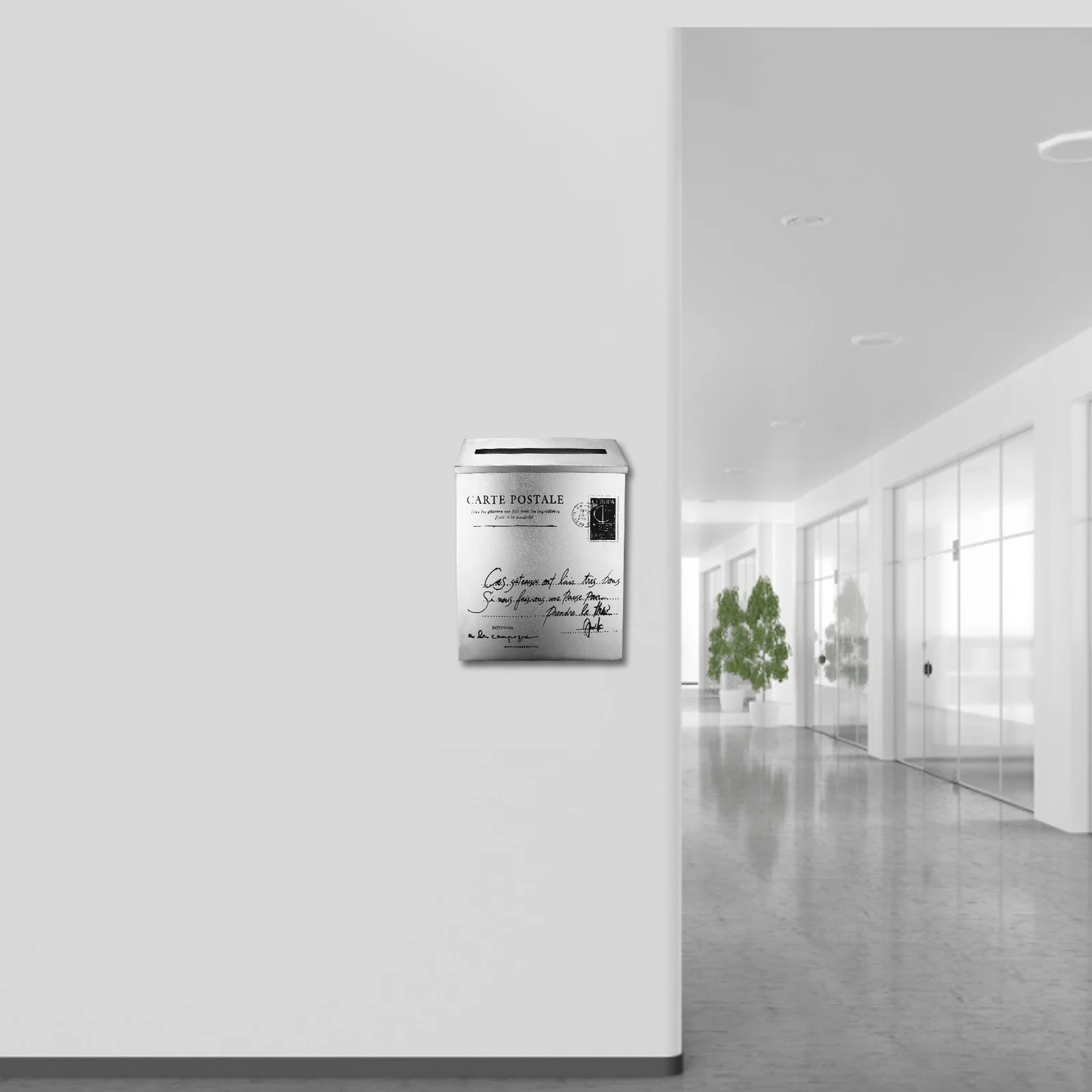 

Creative Retro Tin Mailbox Large Storage Space Durable Use Home Decor Photo Props Newspaper Case Ornament Photo Supply