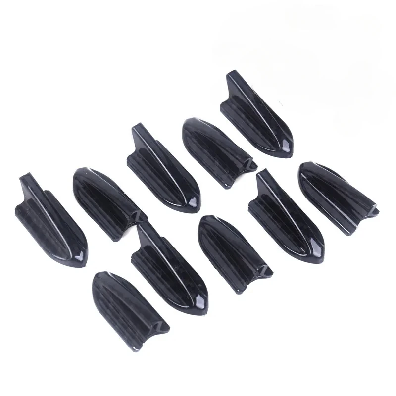 10Pcs UNIVERSAL Carbon Fiber Design-Looking Color VORTEX GENERATOR FLEXIBLE PP EVO-STYLE ROOF SHARK FINS SPOILER WING KIT