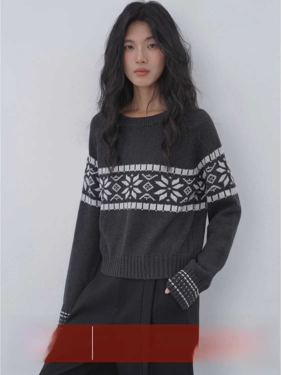 

EIGHTHMONTH Vintage Loose Women's Overhead Knitwear Slimming Sweater Autumn New Sle Comfortable Warm Long Sve Top